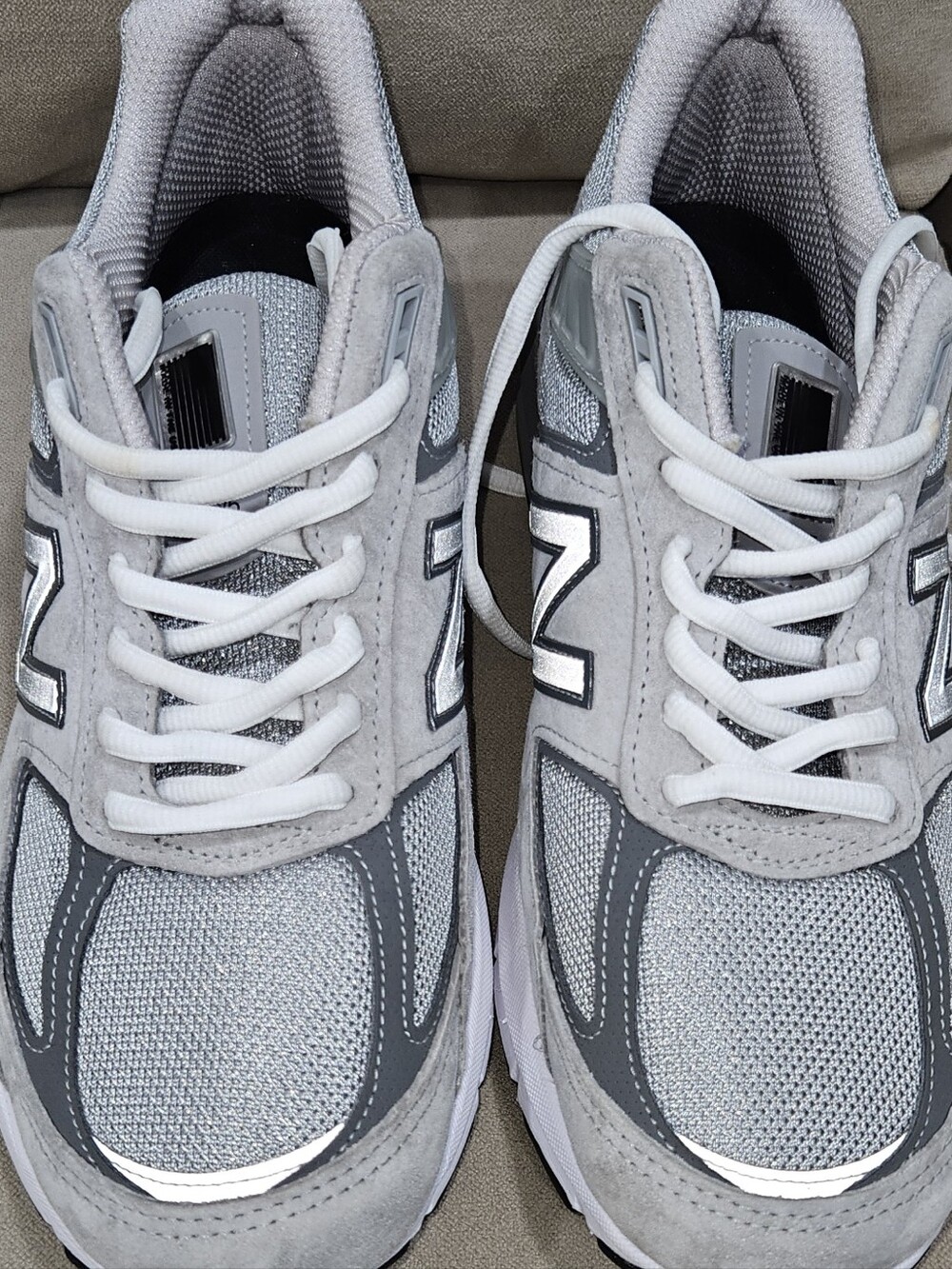 New Balance 9950v made In The USA Light Gray & Silver Running Sneakers